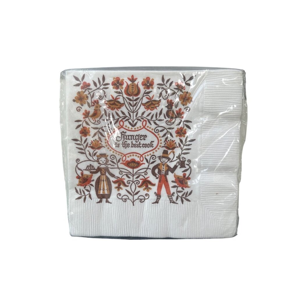 Vintage 15 Rust Craft Brownie Beverage Napkins Hunger Best Cook Estate NEW NOS